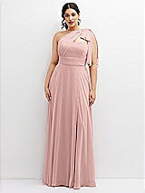 Alt View 1 Thumbnail - Rose - PANTONE Rose Quartz Chiffon Convertible Maxi Dress with Multi-Way Tie Straps