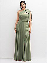 Alt View 1 Thumbnail - Sage Chiffon Convertible Maxi Dress with Multi-Way Tie Straps