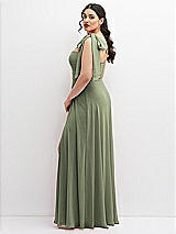 Alt View 2 Thumbnail - Sage Chiffon Convertible Maxi Dress with Multi-Way Tie Straps