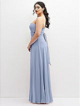 Alt View 5 Thumbnail - Sky Blue Chiffon Convertible Maxi Dress with Multi-Way Tie Straps