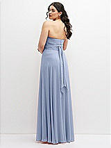 Alt View 6 Thumbnail - Sky Blue Chiffon Convertible Maxi Dress with Multi-Way Tie Straps