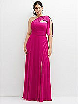 Alt View 1 Thumbnail - Think Pink Chiffon Convertible Maxi Dress with Multi-Way Tie Straps