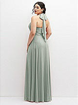 Rear View Thumbnail - Willow Green Chiffon Convertible Maxi Dress with Multi-Way Tie Straps