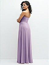 Alt View 3 Thumbnail - Pale Purple Chiffon Corset Maxi Dress with Removable Off-the-Shoulder Swags