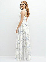 Rear View Thumbnail - Bleu Garden Modern Regency Chiffon Tiered Maxi Dress with Tie-Back