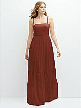 Front View Thumbnail - Auburn Moon Modern Regency Chiffon Tiered Maxi Dress with Tie-Back