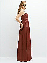 Side View Thumbnail - Auburn Moon Modern Regency Chiffon Tiered Maxi Dress with Tie-Back