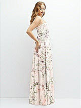 Side View Thumbnail - Blush Garden Modern Regency Chiffon Tiered Maxi Dress with Tie-Back