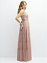 Side View Thumbnail - Neu Nude Modern Regency Chiffon Tiered Maxi Dress with Tie-Back