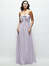 Front View Thumbnail - Moondance Strapless Chiffon Maxi Dress with Oversized Bow Bodice