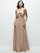 Front View Thumbnail - Topaz Strapless Chiffon Maxi Dress with Oversized Bow Bodice