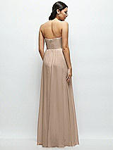 Rear View Thumbnail - Topaz Strapless Chiffon Maxi Dress with Oversized Bow Bodice