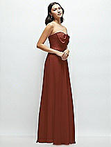 Side View Thumbnail - Auburn Moon Strapless Chiffon Maxi Dress with Oversized Bow Bodice