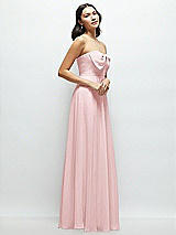 Side View Thumbnail - Ballet Pink Strapless Chiffon Maxi Dress with Oversized Bow Bodice