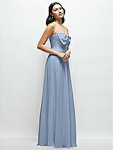 Side View Thumbnail - Cloudy Strapless Chiffon Maxi Dress with Oversized Bow Bodice