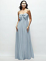 Front View Thumbnail - Mist Strapless Chiffon Maxi Dress with Oversized Bow Bodice