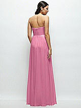 Rear View Thumbnail - Orchid Pink Strapless Chiffon Maxi Dress with Oversized Bow Bodice