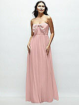 Front View Thumbnail - Rose - PANTONE Rose Quartz Strapless Chiffon Maxi Dress with Oversized Bow Bodice