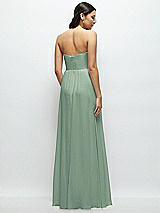 Rear View Thumbnail - Seagrass Strapless Chiffon Maxi Dress with Oversized Bow Bodice