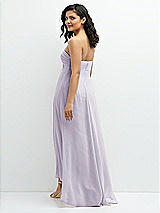 Rear View Thumbnail - Moondance Strapless Draped Notch Neck Chiffon High-Low Dress