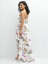 Rear View Thumbnail - Butterfly Botanica Ivory Strapless Draped Notch Neck Chiffon High-Low Dress