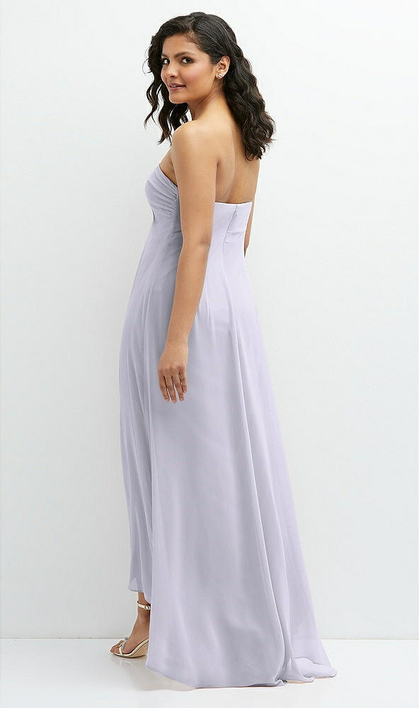 Back View - Silver Dove Strapless Draped Notch Neck Chiffon High-Low Dress