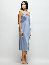 Side View Thumbnail - Cloudy Strapless Midi Bias Column Dress with Peek-a-Boo Corset Back