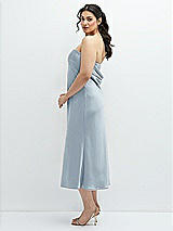 Alt View 2 Thumbnail - Mist Strapless Midi Bias Column Dress with Peek-a-Boo Corset Back