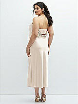 Alt View 3 Thumbnail - Oat Strapless Midi Bias Column Dress with Peek-a-Boo Corset Back