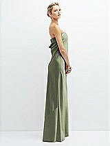 Side View Thumbnail - Sage Strapless Maxi Bias Column Dress with Peek-a-Boo Corset Back