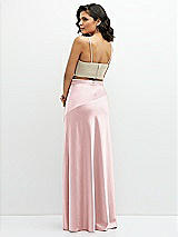 Alt View 2 Thumbnail - Champagne Satin Mix-and-Match Draped Midriff Top