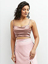 Front View Thumbnail - Neu Nude Satin Mix-and-Match Draped Midriff Top