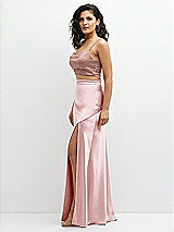 Side View Thumbnail - Neu Nude Satin Mix-and-Match Draped Midriff Top