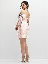 Alt View 4 Thumbnail - Bow And Blossom Print Floral Satin Off-the-Shoulder Bow Corset Fit and Flare Mini Dress