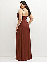 Rear View Thumbnail - Auburn Moon Soft Cowl-Neck A-Line Maxi Dress with Adjustable Straps