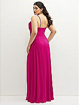 Rear View Thumbnail - Think Pink Soft Cowl-Neck A-Line Maxi Dress with Adjustable Straps