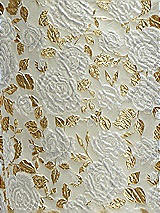 Front View Thumbnail - Winter Rose Gold Leaf Brocade Fabric By The Yard