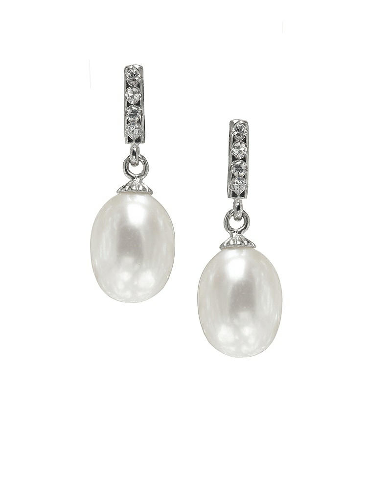 Front View - Natural Pearl Deco Drop Earrings