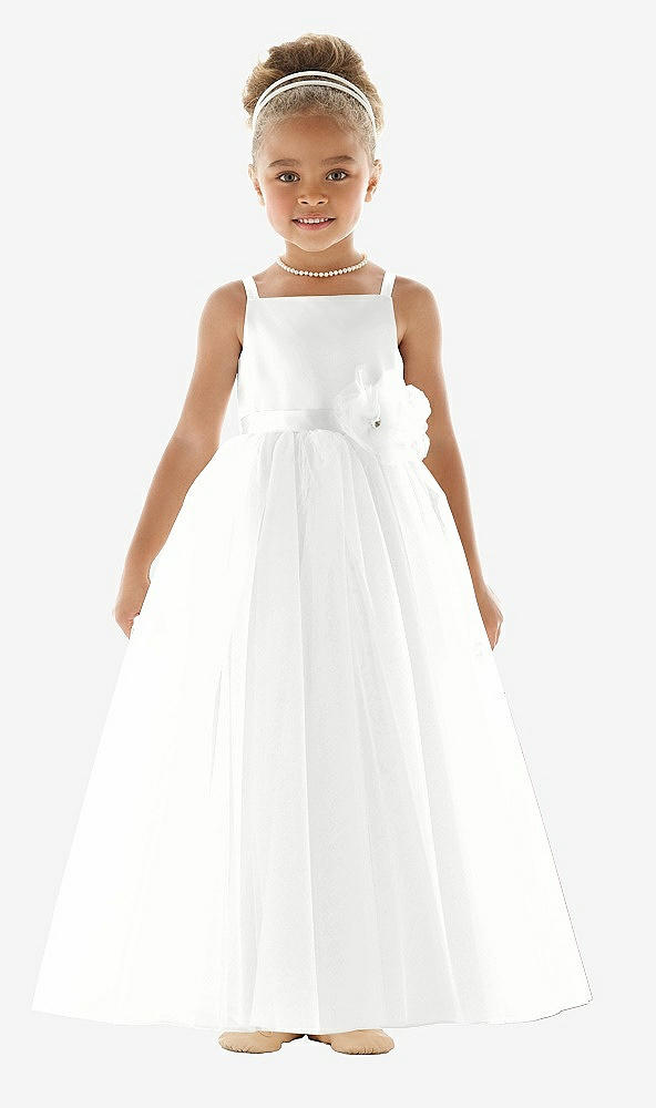 Front View - White Flower Girl Dress FL4020