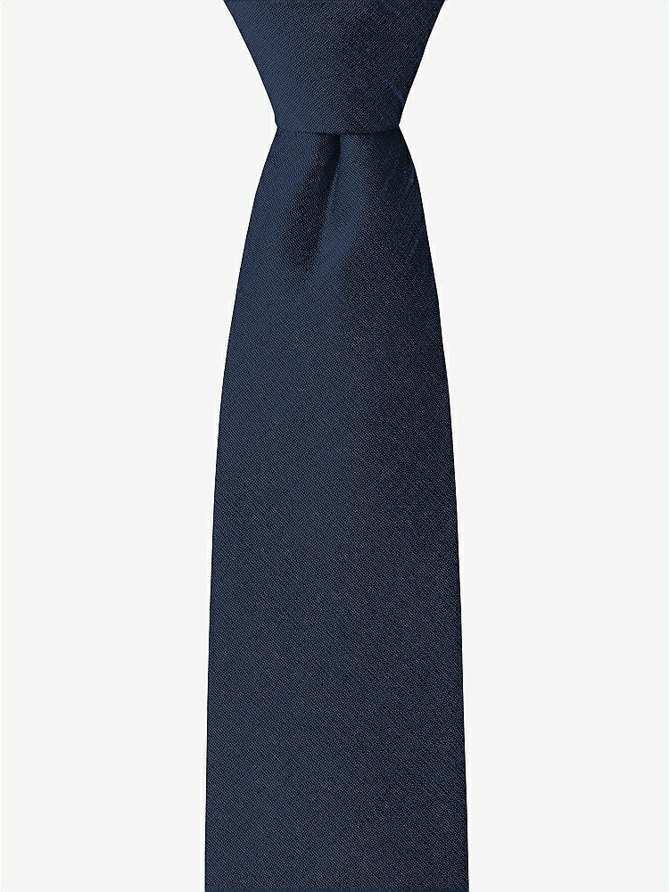 Front View - Midnight Navy Dupioni Boy's 14" Zip Necktie by After Six