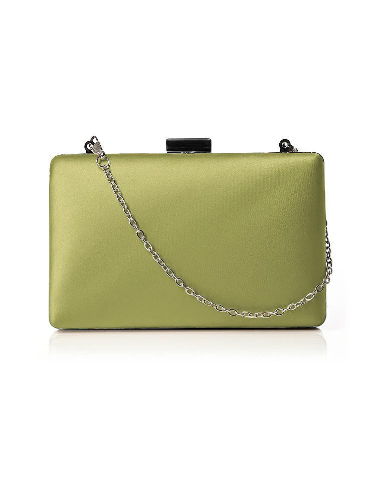 Back View - Citron Matte Satin Pill Box Clutch