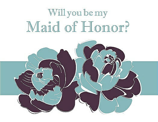 Will You Be My Maid of Honor Card - 2 Color Flowers