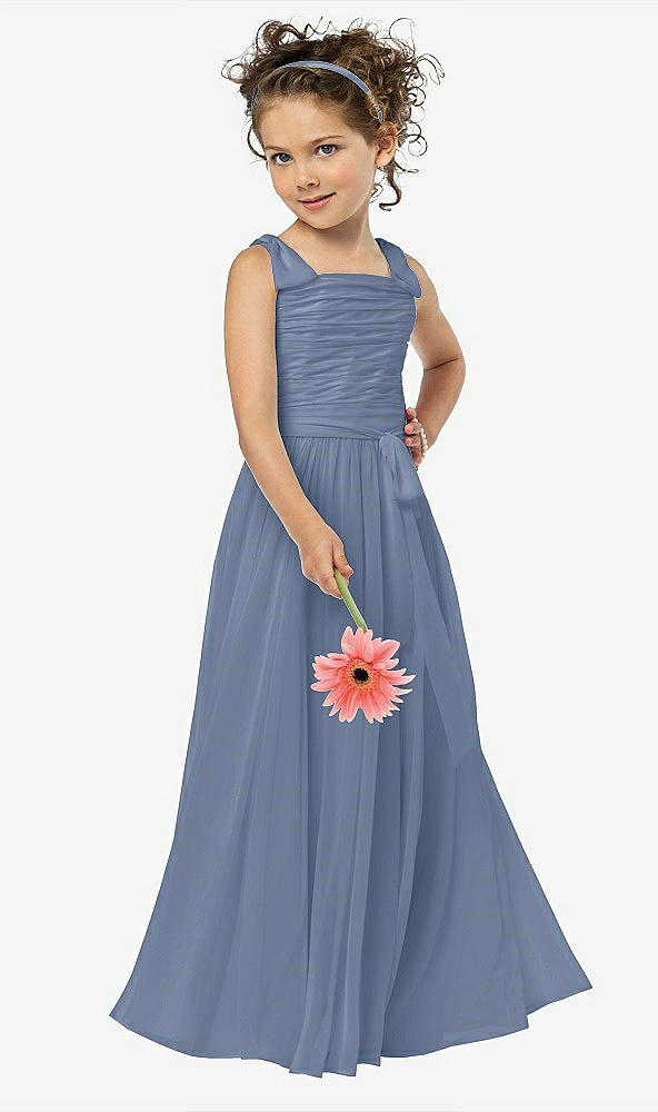 Front View - Larkspur Blue Flower Girl Style FL4033