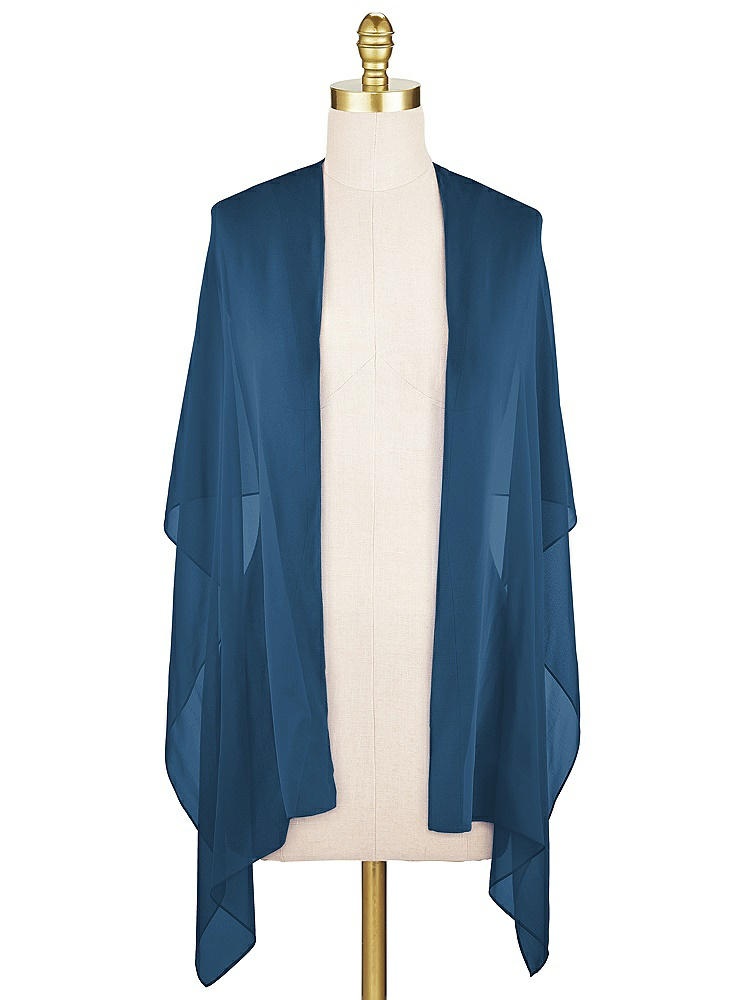 Front View - Dusk Blue Lux Chiffon Stole