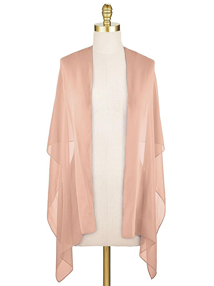 Front View - Pale Peach Lux Chiffon Stole