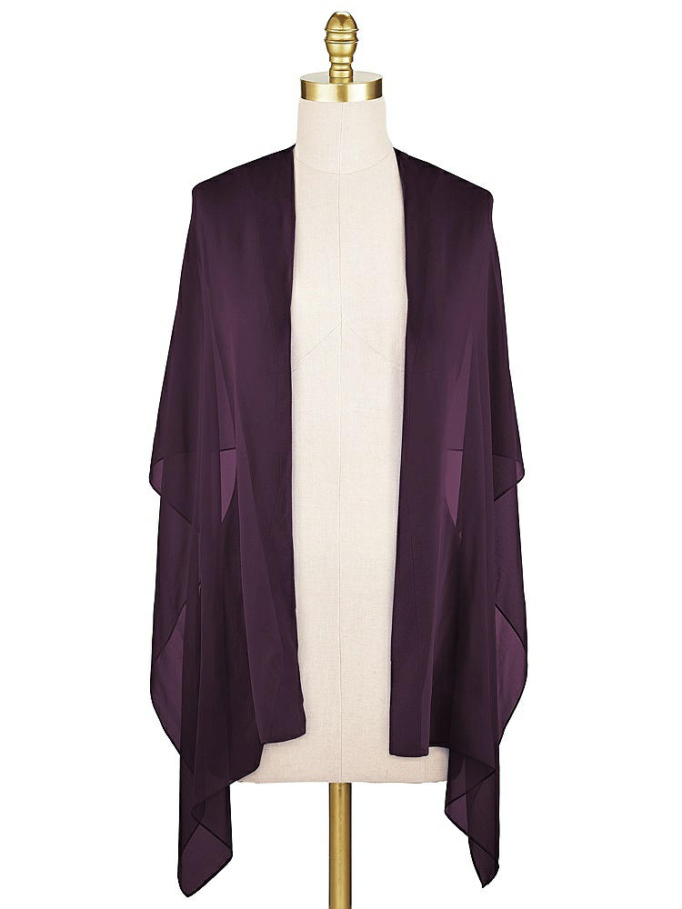 Front View - Aubergine Lux Chiffon Stole