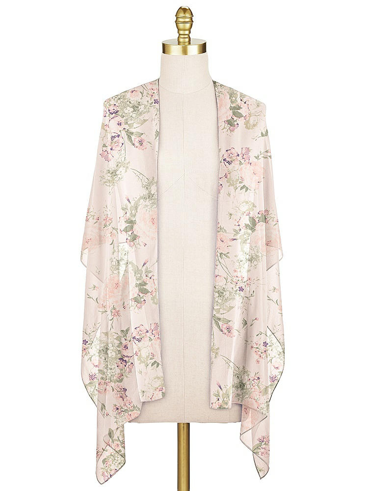 Front View - Blush Garden Lux Chiffon Stole