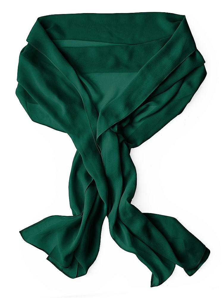 Back View - Hunter Green Lux Chiffon Stole