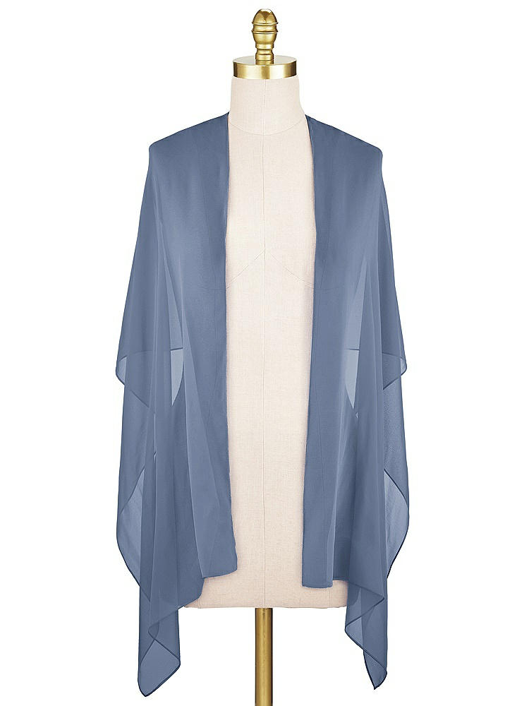 Front View - Larkspur Blue Lux Chiffon Stole