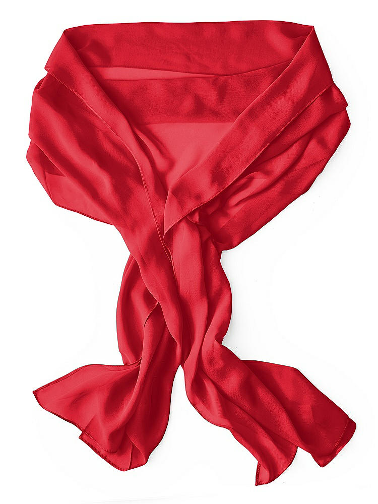 Back View - Parisian Red Lux Chiffon Stole